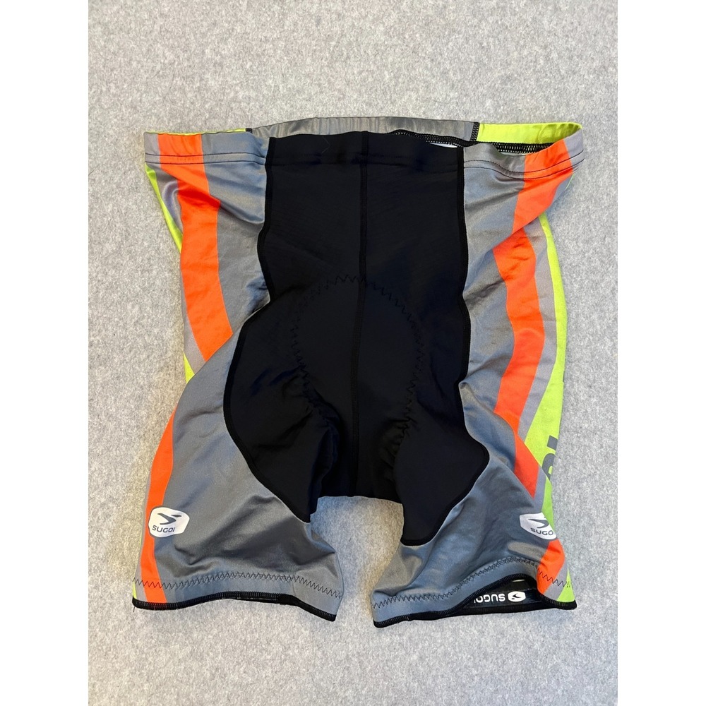 Sugoi Cycling Shorts Men's XXL Neon Green Bledsoe RX's Logo Padded Bike Shorts‎